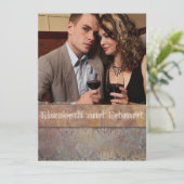 Vintage Toskana Damasca Einladung (Stehend Vorderseite)