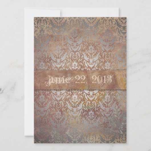 Vintage Toskana Damasca Save The Date (Vorderseite)