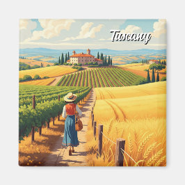 Vintage Toskana Italien Landschaft Magnet