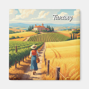 Vintage Toskana Italien Landschaft Magnet