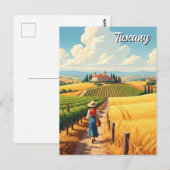Vintage Toskana Italien Landschaft Postkarte (Vorne/Hinten)