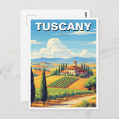 Vintage Toskana Italienische Villa Postkarte (Vorne/Hinten)