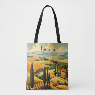 Vintage Toskana Landschaft Custom Text Tasche