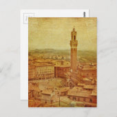 Vintage Toskana, mittelalterliches Siena Postkarte (Vorne/Hinten)