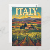 Vintage Toskana Weinroute Mendrisiotto Postkarte (Vorne/Hinten)