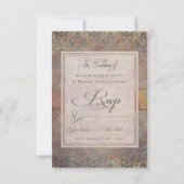 Vintage toskanische Damaskus Elegante RSVP-Karten RSVP Karte (Rückseite)