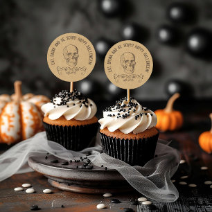 Vintage-Totenkopf-Halloween-Partygeschenk Runder Aufkleber