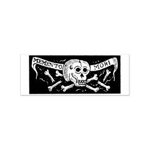 Vintage-Totenkopf-Memento-Mori-Stempel Gummistempel