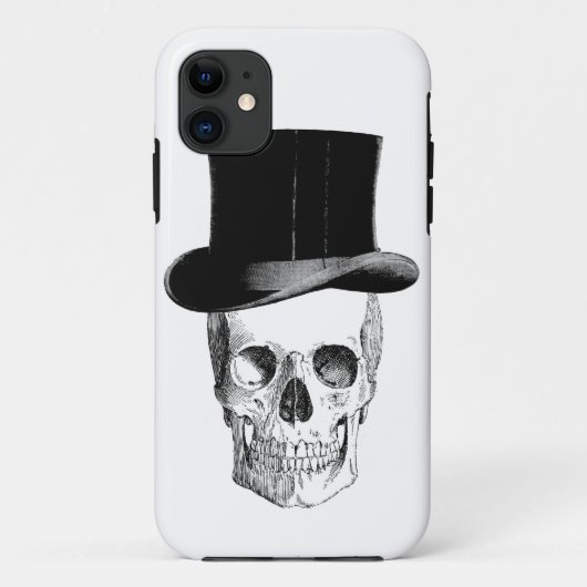 Vintage-Totenkopf mit Zylinder Case-Mate iPhone Hülle (Rückseite)