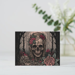 Vintage Totenkopf Motiv Feiertagspostkarte