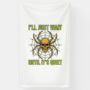 Vintage-Totenkopf-Spinne Lustiges Halloween-T-Shir Banner