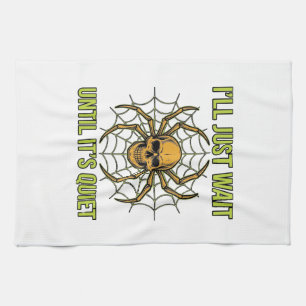 Vintage-Totenkopf-Spinne Lustiges Halloween-T-Shir Geschirrtuch