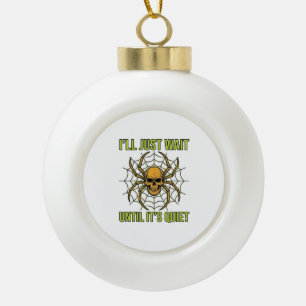 Vintage-Totenkopf-Spinne Lustiges Halloween-T-Shir Keramik Kugel-Ornament