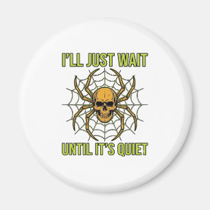 Vintage-Totenkopf-Spinne Lustiges Halloween-T-Shir Magnet