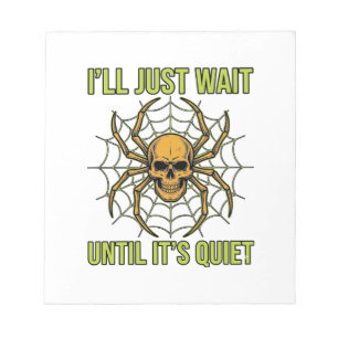 Vintage-Totenkopf-Spinne Lustiges Halloween-T-Shir Notizblock