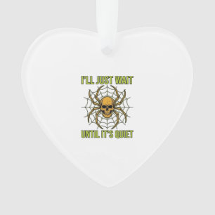 Vintage-Totenkopf-Spinne Lustiges Halloween-T-Shir Ornament