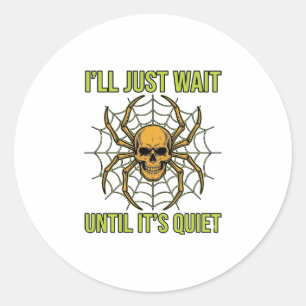 Vintage-Totenkopf-Spinne Lustiges Halloween-T-Shir Runder Aufkleber