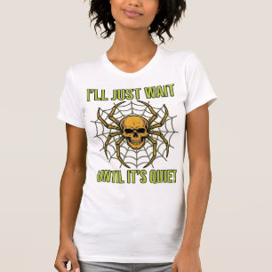 Vintage-Totenkopf-Spinne Lustiges Halloween-T-Shir T-Shirt
