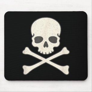 Vintage-Totenkopf und gekreuzte Knochen Pirat Hall Mousepad