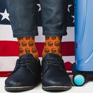 Vintage-Totenschädel Gruseliger Kupfer-Orange-Goth Socken