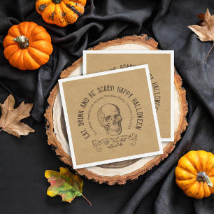 Vintage-Totenschädel Halloween-Party mit individue Serviette