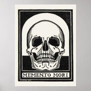 Vintage-Totenschädel-Illustration von Julie De Gra Poster
