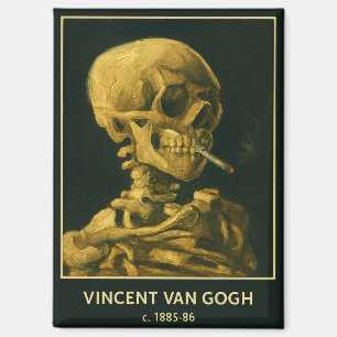 Vintage-Totenschädel rauchend – Einzigartige, von Magnet