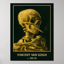 Vintage-Totenschädel rauchend – Einzigartige, von