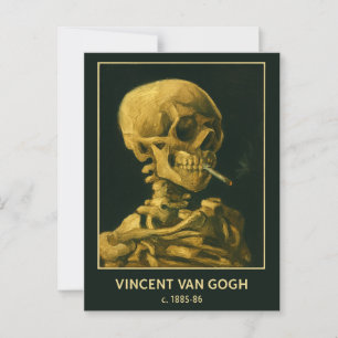 Vintage-Totenschädel rauchend – Einzigartige, von  Postkarte