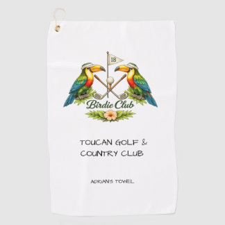 Vintage Toucan Birdie Club Personalisiertes Golf Golfhandtuch