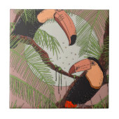 Vintage Toucans Fliese (Vorderseite)