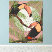Vintage Toucans Leinwanddruck (Insitu (Holzboden))