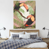 Vintage Toucans Leinwanddruck (Insitu (Schlafzimmer))