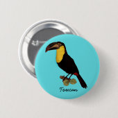 VINTAGE TOUKANISCHE BIRD. GELBE TOUKANISCHES BUTTO BUTTON (Vorne & Hinten)