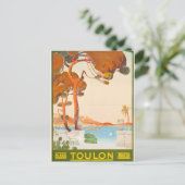 Vintage Toulon Cote d'Azur Provence Alpes Travel Postkarte (Stehend Vorderseite)
