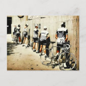 Vintage Tour de France - Radfahrerparade der 70er  Postkarte (Vorderseite)