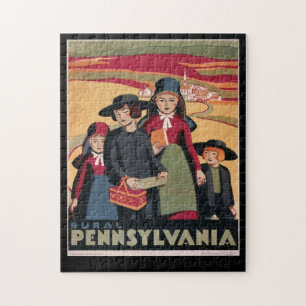 Vintage-Tourismus ländliches Pennsylvania Amish Puzzle