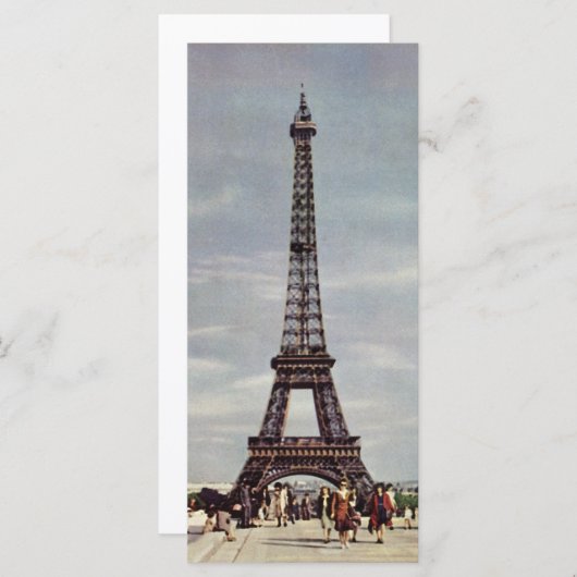 Vintage Touristen im Eiffelturm, Pariser Urlaub (Vorne/Hinten)