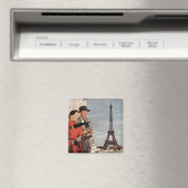 Vintage Touristen im Eiffelturm, Pariser Urlaub Magnet (In Situ (Geschirrspüler))