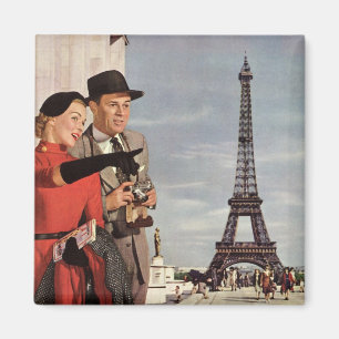 Vintage Touristen im Eiffelturm, Pariser Urlaub Magnet