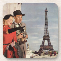 Vintage Touristen im Eiffelturm, Pariser Urlaub