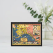 Vintage Touristenkarte Alaska Postkarte (Stehend Vorderseite)