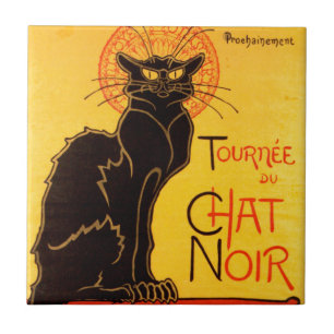 Vintage Tournee de Chat Noir Schwarze Katze Fliese