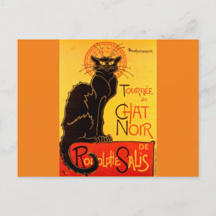 Vintage Tournee de Chat Noir Schwarze Katze Postkarte