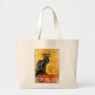 Vintage Tournee du Chat Noir Schwarze Katze Hallow Jumbo Stoffbeutel