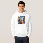 Vintage Town Street Illustration Hoodie (Vorne ganz)