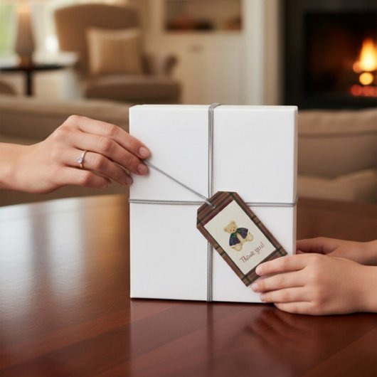 Vintage Toy Bear thank you Geschenkanhänger