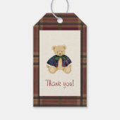 Vintage Toy Bear thank you Geschenkanhänger (Vorderseite)