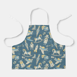 Vintage Toy Pattern Blue/Yellow ID783 Schürze