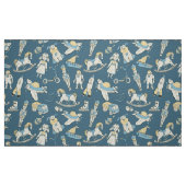 Vintage Toy Pattern Blue/Yellow ID783 Stoff (Fat Quarter (45,7 x 55,9 cm))